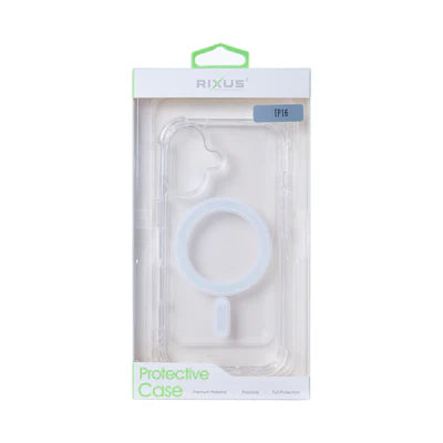 RIXUS MagSafe Stoßfeste Hülle für iPhone 16 – Transparent
