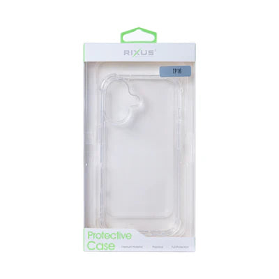 RIXUS Stoßfeste Hülle für iPhone 16 – Klar