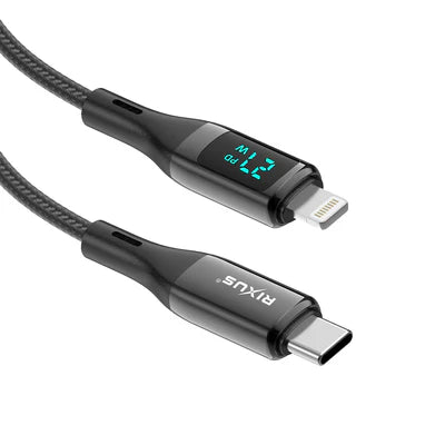 RIXUS USB-C auf Lightning Kabel mit Display (1m, 27W)