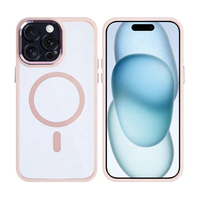 RIXUS Magnet Hülle mit Kameraschutzglas – Roségold – iPhone 15 Pro Max