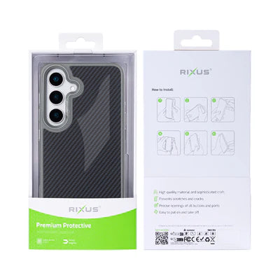 RIXUS Carbon Look Case für Galaxy S25+ – Stylisch & Robust