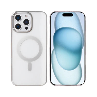RIXUS Magnet Case – Silver | Transparentes MagSafe Case für iPhone 15 Pro Max