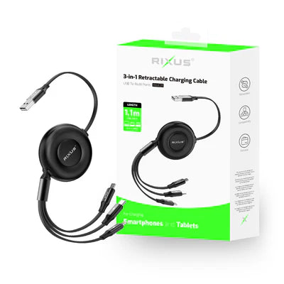 3 in 1 Aufladekabel USB C | Lightning | Typ A