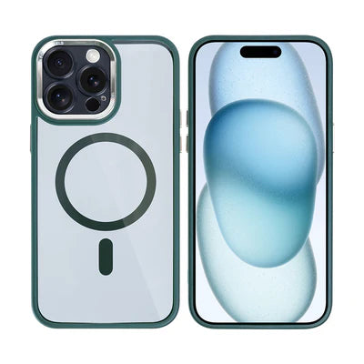 RIXUS Magnet Case – Grün | Metall-Kameraschutz | für iPhone 15 Pro Max