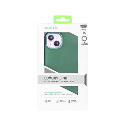🟩 RIXUS Luxury Line iPhone 15 Hülle mit MagSafe – Grün