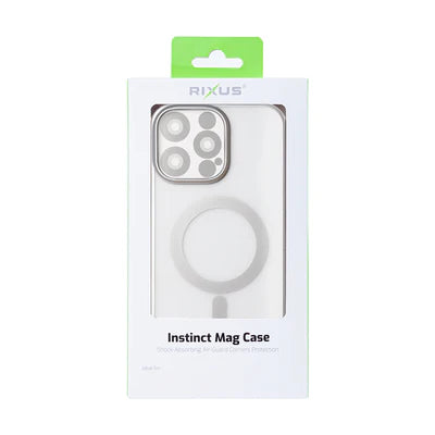RIXUS Magnet Case – Silver | Transparentes MagSafe Case für iPhone 15 Pro Max