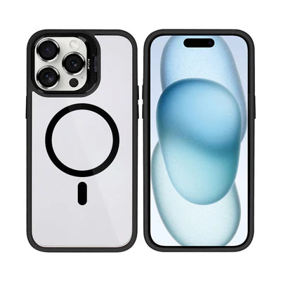 RIXUS Magnet Hülle mit Kameraschutzglas – Schwarz – iPhone 15 Pro Max