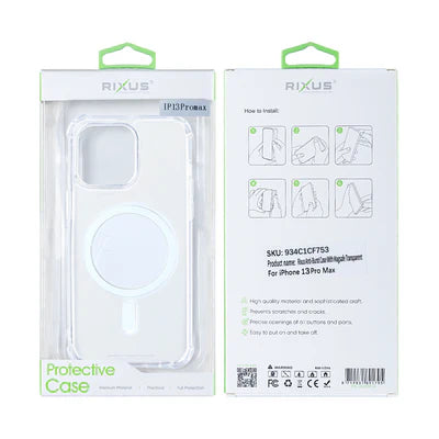Rixus iPhone 13 Pro Max Hülle Transparent mit MagSafe