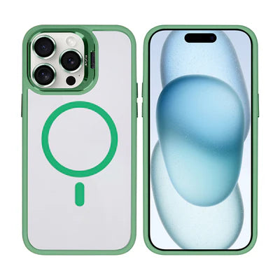 RIXUS Magnet Case – Grün | mit Kamera-Schutzglas | für iPhone 15 Pro Max