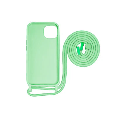 Rixus iPhone 13 Pro Silikon‑Crossbody‑Case in Mintgrün mit Trageband