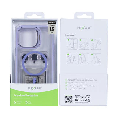 MagSafe Hülle Transparent Helllila mit Kameraschutz – für iPhone 15 Pro