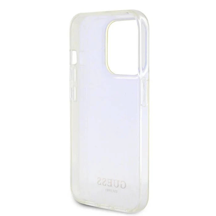 Guess Schutzhülle für iPhone 15 Pro Max – Blau mit Schimmer-Effekt