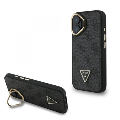Guess 4G Ring Case für iPhone 16 – Schwarz/Gold