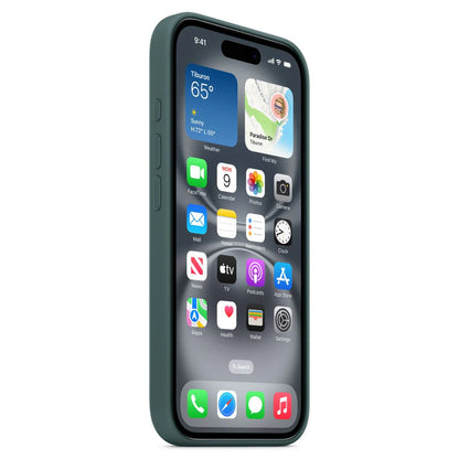Apple Silikon Case mit MagSafe für iPhone 16 – Lake Green