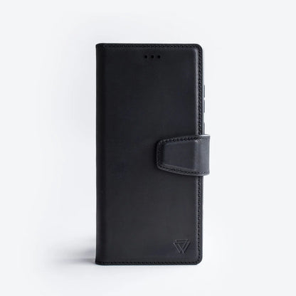 Wachikops Echtleder Wallet Case für Samsung Galaxy S25 – Schwarz