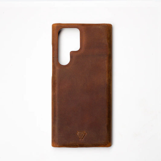 Wachikopa Echtleder Case für Samsung Galaxy S25 Ultra – Handgefertigt, Vintage Braun