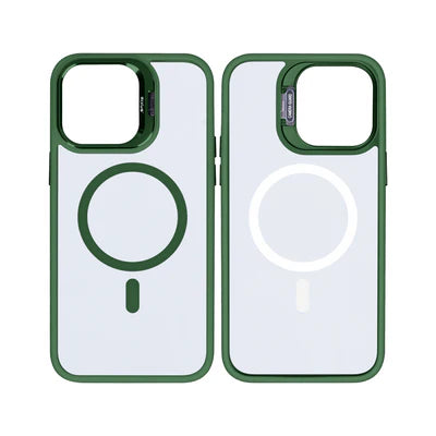 RIXUS Metal Lens Protection MagSafe Case für iPhone 13 – Dunkelgrün