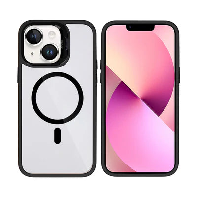 RIXUS UltraClear MagSafe Case für iPhone 13 – Transparent/Schwarz