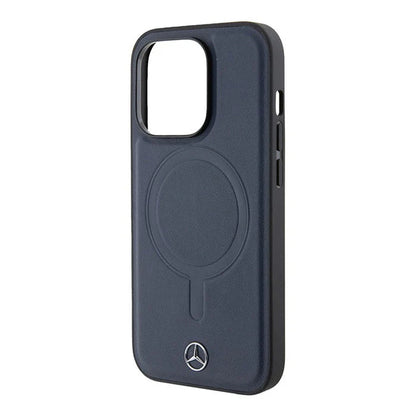 Mercedes-Benz MagSafe Hülle für iPhone 16 Pro – Dunkelblau mit Logo-Prägung