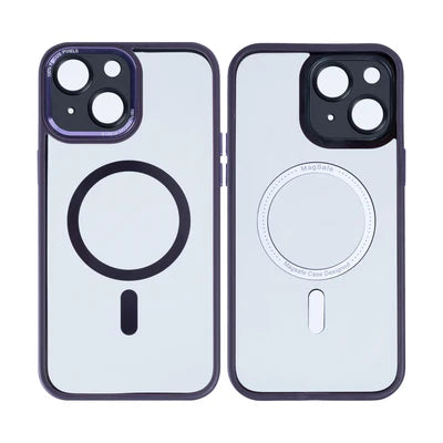 RIXUS Metal Lens Protection MagSafe Case für iPhone 13 – Transparent/Lila