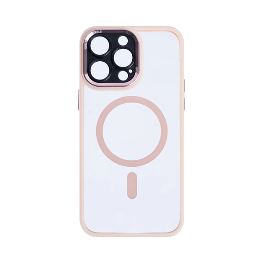 Rixus MagSafe Schutzhülle Transparent-Rosé – Für iPhone 12 Pro Max