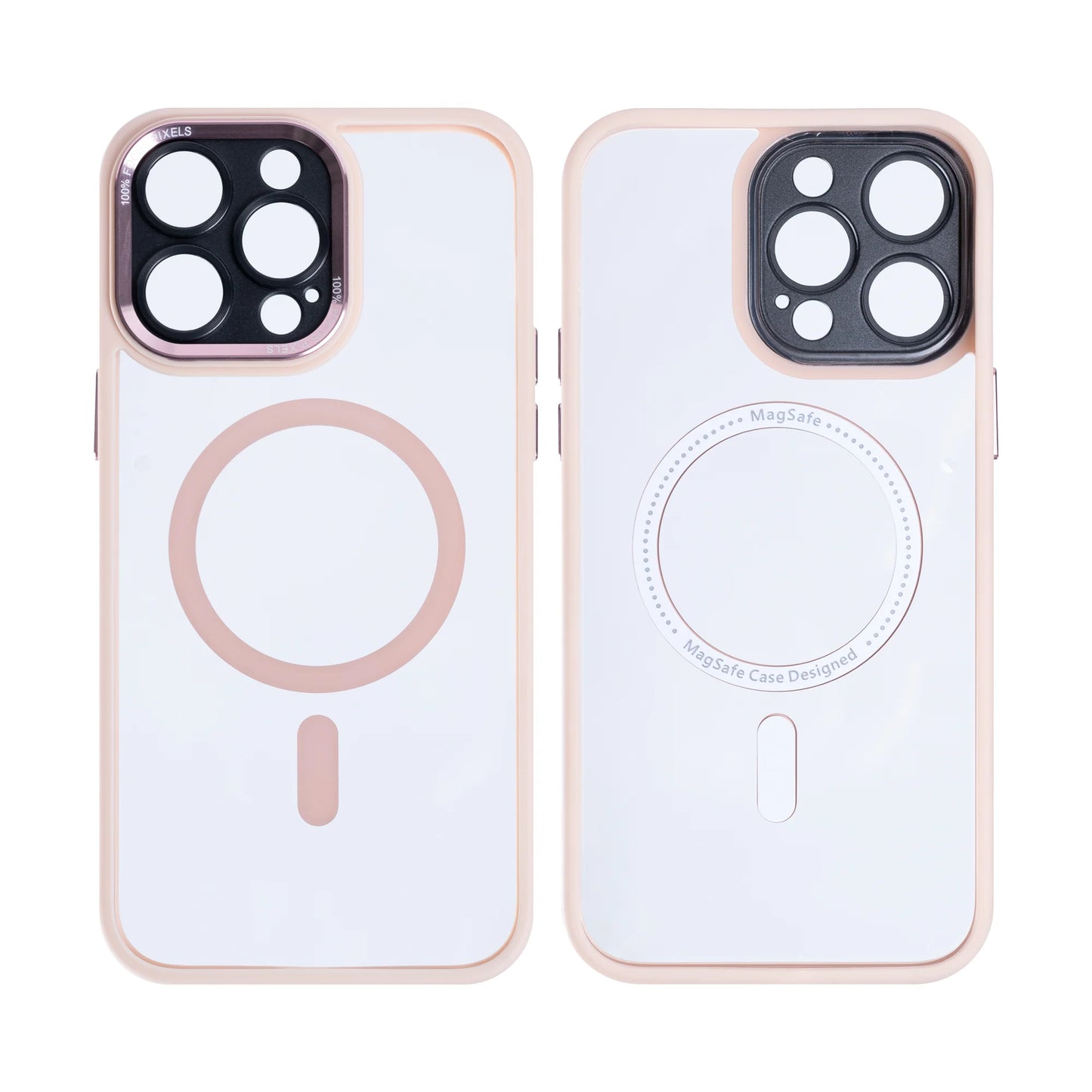 Rixus MagSafe Schutzhülle Transparent-Rosé – Für iPhone 12 Pro Max