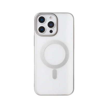 Rixus MagSafe Hülle für iPhone 12 Pro Max – Transparent mit Silberrahmen