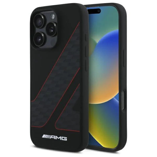 Mercedes AMG Hard Case für iPhone 16 Pro – Schwarz Carbon Design