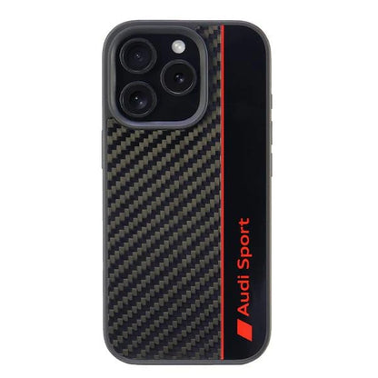 Audi Sport Hülle für iPhone 16 Pro – Carbon Look mit Racing-Feeling