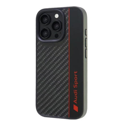 Audi Sport Hülle für iPhone 16 Pro – Carbon Look mit Racing-Feeling