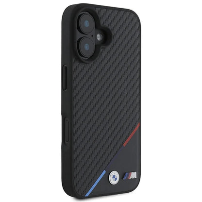 BMW M MagSafe Hülle für iPhone 16 – Carbon Look mit M-Streifen