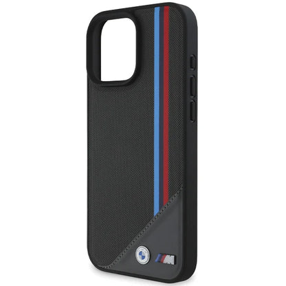 BMW M MagSafe Hülle für iPhone 16 – Textil mit M-Streifen