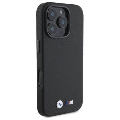 BMW M Handyhülle Carbon-Look – Schwarz – Für iPhone 16 Pro
