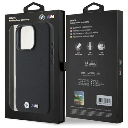 BMW M Handyhülle Carbon-Look – Schwarz – Für iPhone 16 Pro