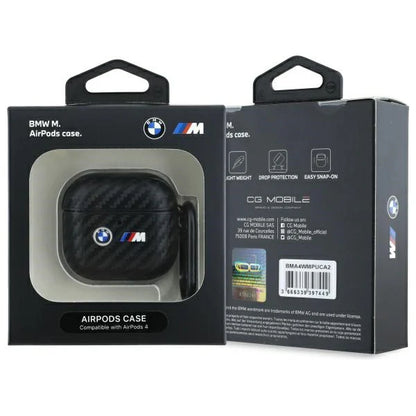 BMW M AirPods Case – Schwarzes Carbon-Design | Kompatibel mit AirPods 4