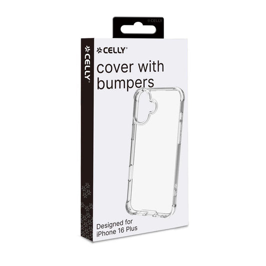 Celly Armor Cover für iPhone 16 Plus – Transparent & Stoßsicher mit Bumper-Schutz