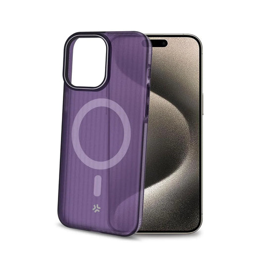 Celly MagSafe Suit Case – Violett Transparent für iPhone 16 Pro Max