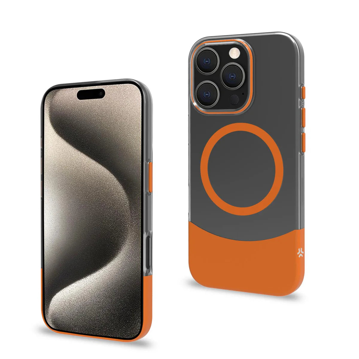 Celly MagDual Case – Orange Transparent mit MagSafe für iPhone 16 Pro Max