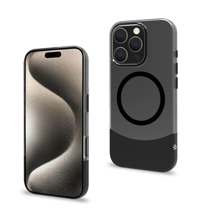 Celly MagDual Case – Schwarz Transparent mit MagSafe für iPhone 16 Pro Max