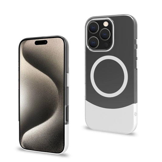 Celly MagSafe Dual-Hülle – Transparent/Weiß – Für iPhone 16 Pro