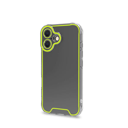 Celly Glow Schutzhülle für iPhone 16 – Transparent mit Neon-Details