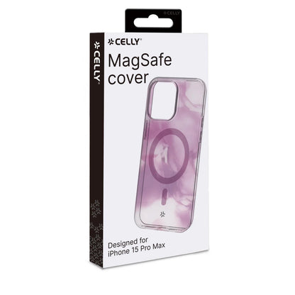 Celly MagSafe Case für iPhone 15 Pro Max – Violet Marble
