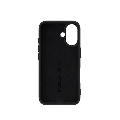 Celly Cromo Silikonhülle für iPhone 16 – Schwarz