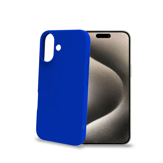 Celly Cromo Silikonhülle für iPhone 16 – Blau