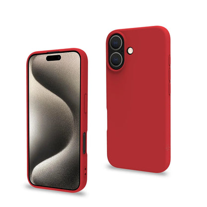 Celly Cromo Silikonhülle für iPhone 16 – Rot