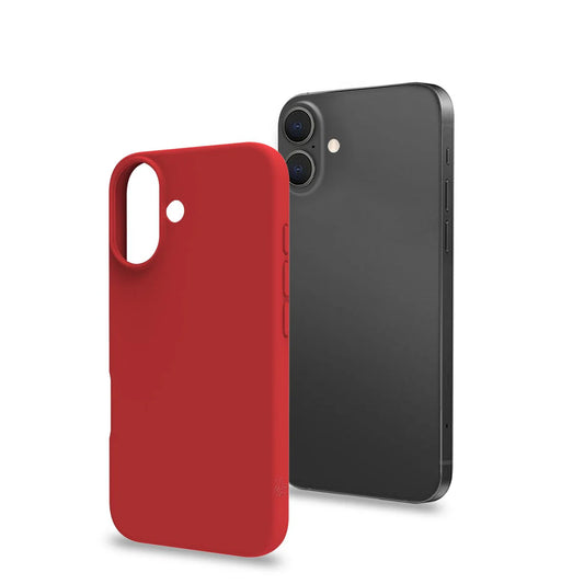Celly Cromo Silikonhülle für iPhone 16 – Rot