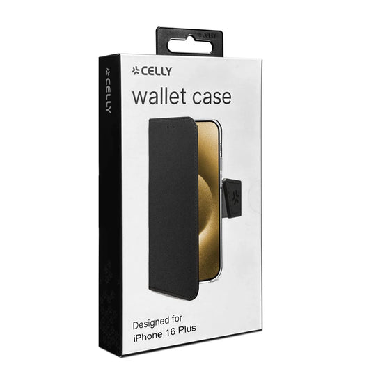 Celly Wallet Case für iPhone 16 Plus – Eleganz & Funktion in einem