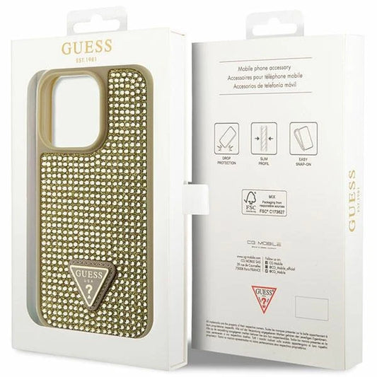 GUESS Hülle für iPhone 16 Pro – Pink Glitter mit MagSafe
