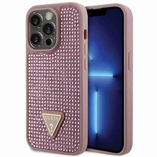 GUESS Schutzhülle für iPhone 16 Pro Max – Rosa mit Logo-Emblem
