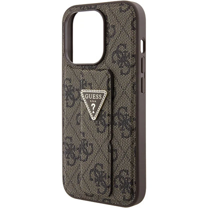 Guess 4G Hülle mit Standfunktion für iPhone 15 Pro Max – Braun
